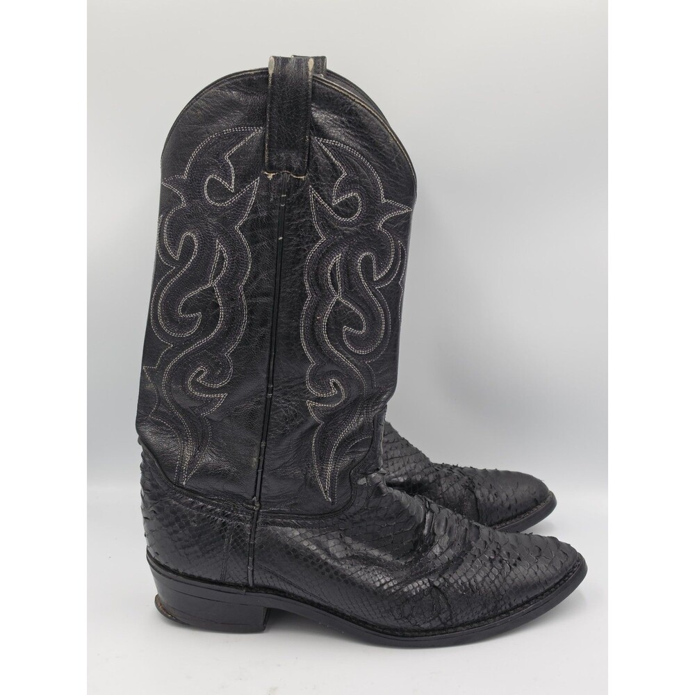Dan Post Snake Skin Python Western Boots Cowboy Black Men’s Size 9.5 D